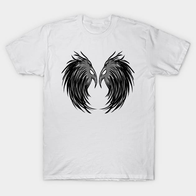 Raven Heart T-Shirt by miadrawing